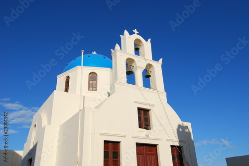 Church and bells in Santorini