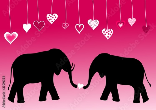 Elephant Valentine´s greeting card