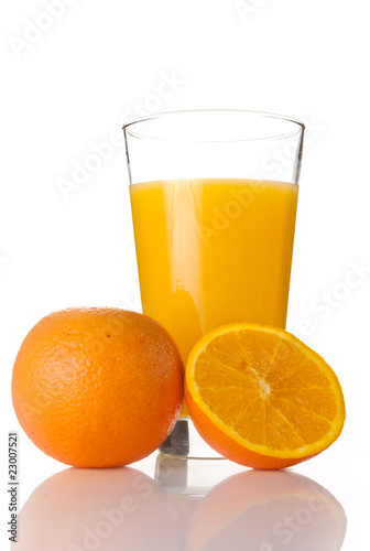 Fresh orange juice in a glass