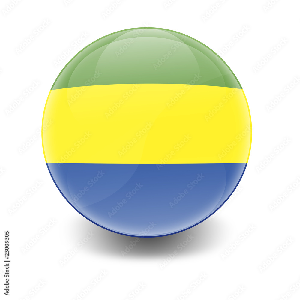 Esfera brillante con bandera Gabon