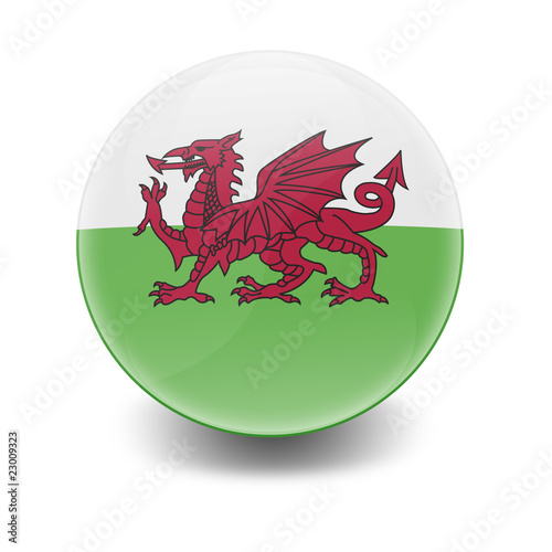 Esfera brillante con bandera Gales photo