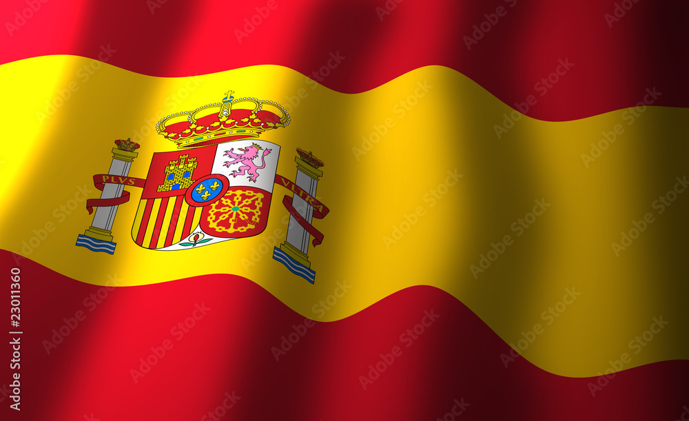 Obraz premium Waving flag of Spain