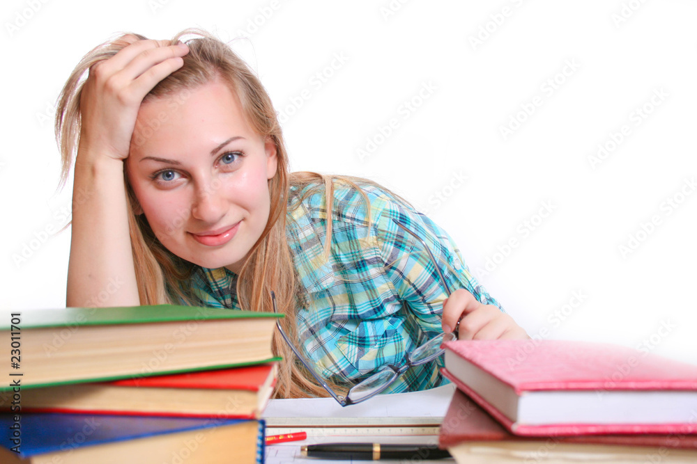 portrait of a beautiful young female student . portrait of a beautiful young female student .