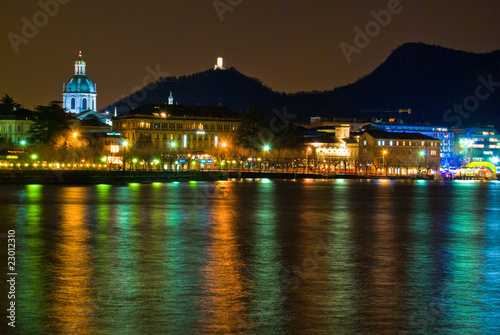 Como view at night from lake side