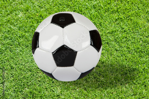 soccer ball on green lawn
