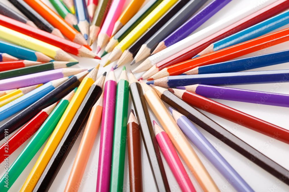 Color pencils on white background Color pencils on white background