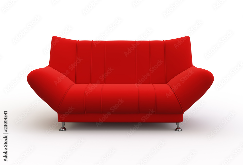 Red couch.