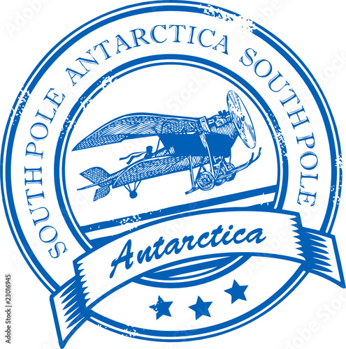 Grunge rubber stamp with the word Antarctica, South Pole