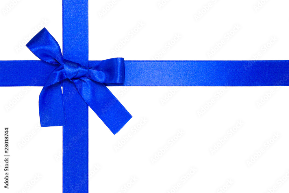 blue cross ribbon with bow