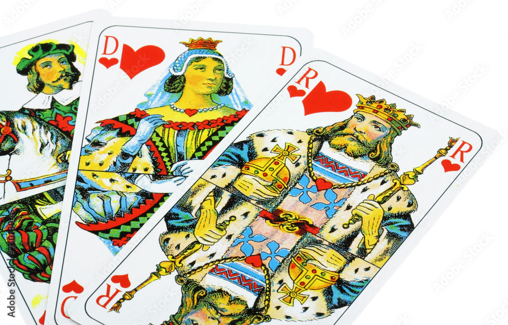 Fototapeta premium cartes à jouer, fond blanc