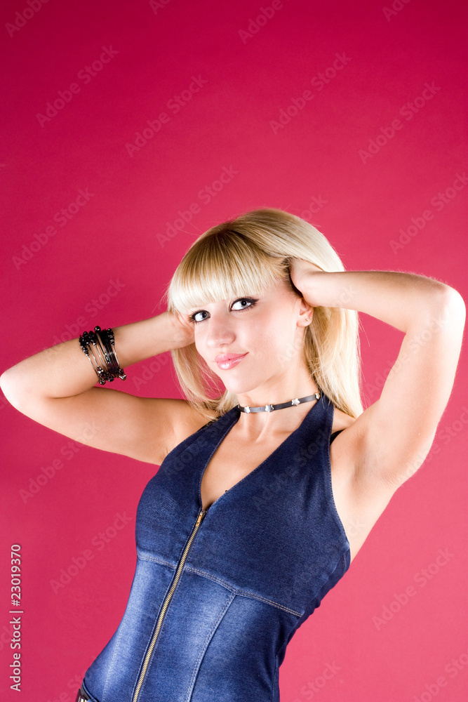 Portrait of a cute blonde in the studio Portrait of a cute blonde in the studio