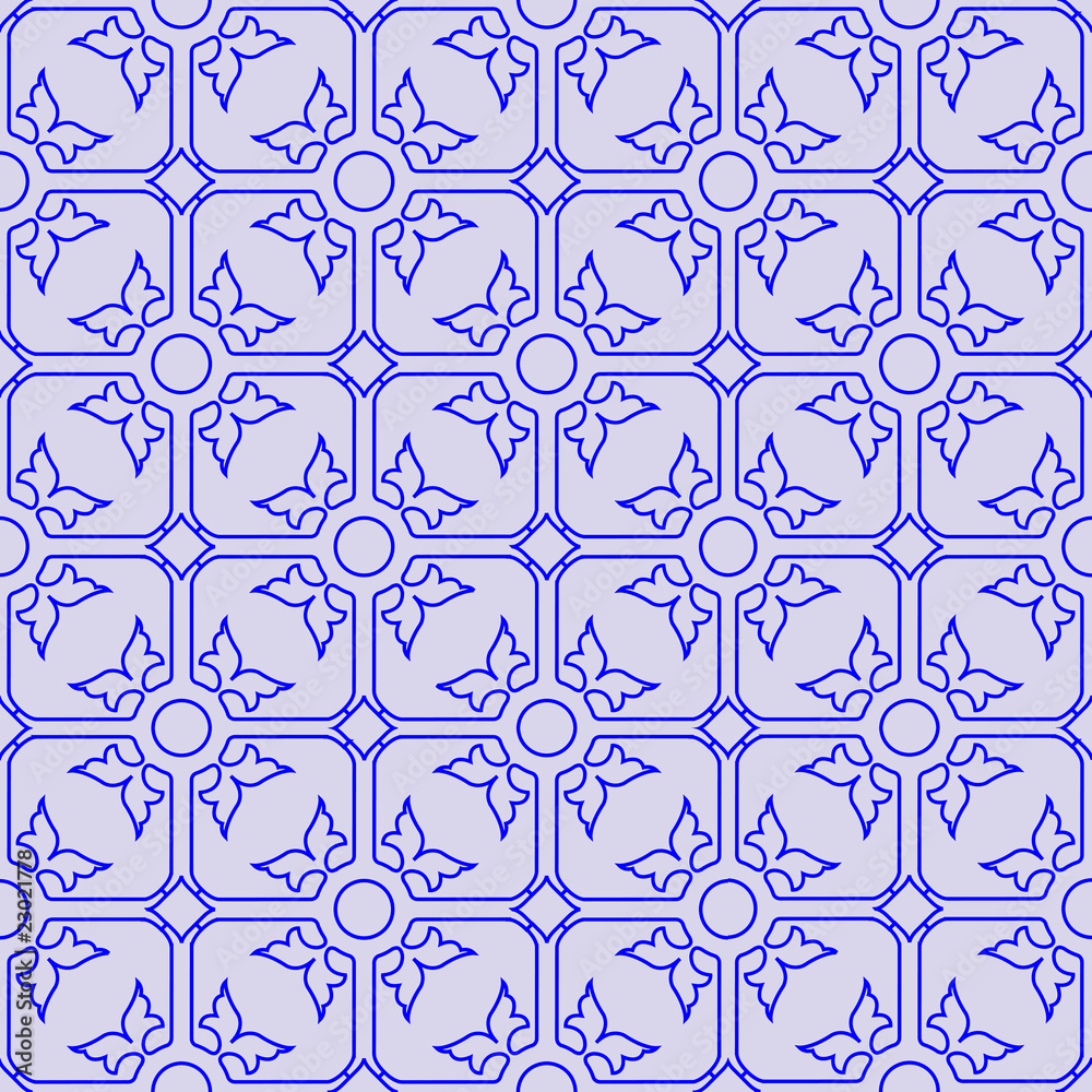 floral seamless blue pattern