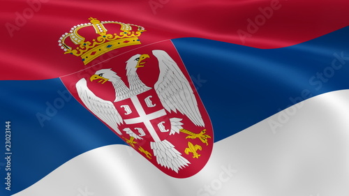 Serbian flag in the wind