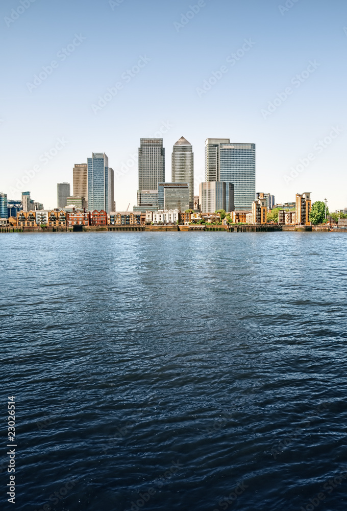 Obraz premium Panoramic picture of Canary Wharf view from Greenwich.