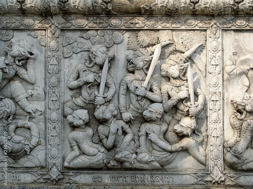 Ayutthaya temple wall reliefs nb. 7