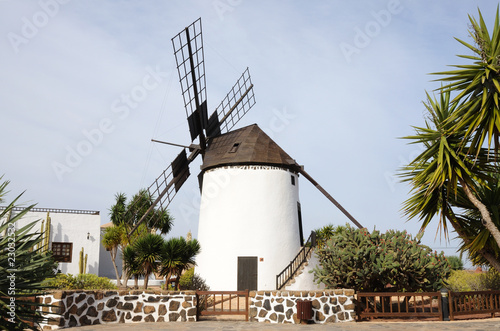 Traditional windmill in Fuerteventura Canary Islands Spain