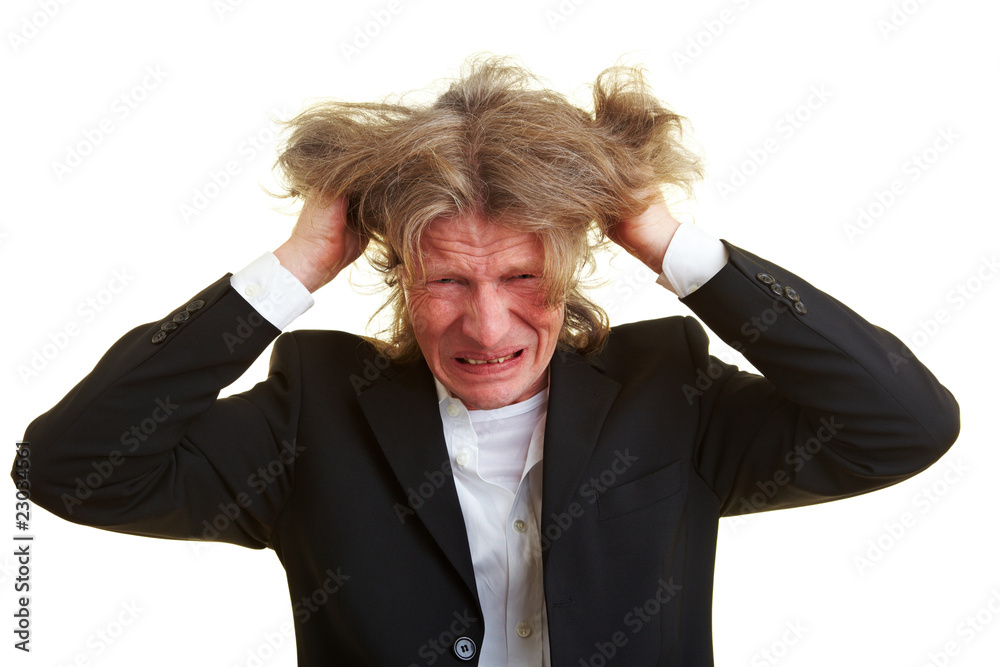 Manager rauft sich die Haare Stock Photo Adobe Stock