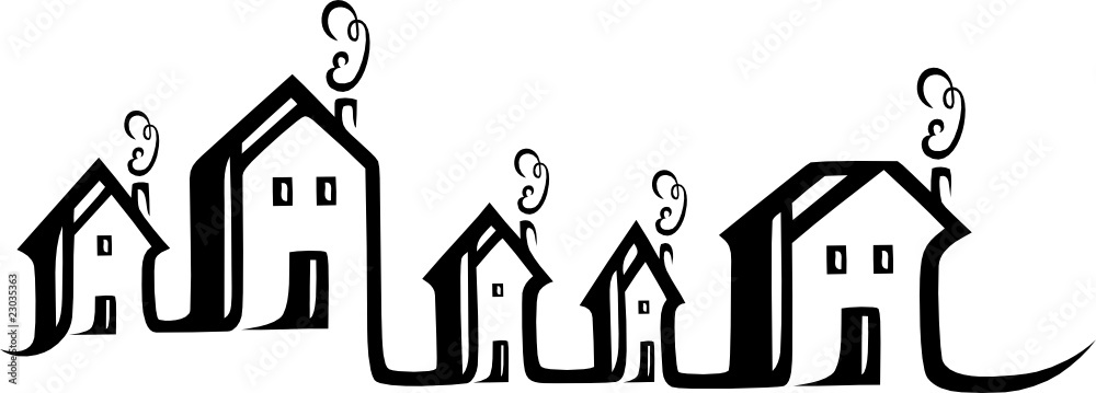 Immobilien, Makler, Häuser Silhouette, Logo, Stadt Immobilien, Makler, Häuser Silhouette, Logo, Stadt