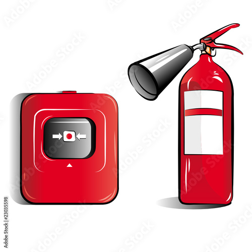 Drawing of the co2 fire extinguisher, vector illustration