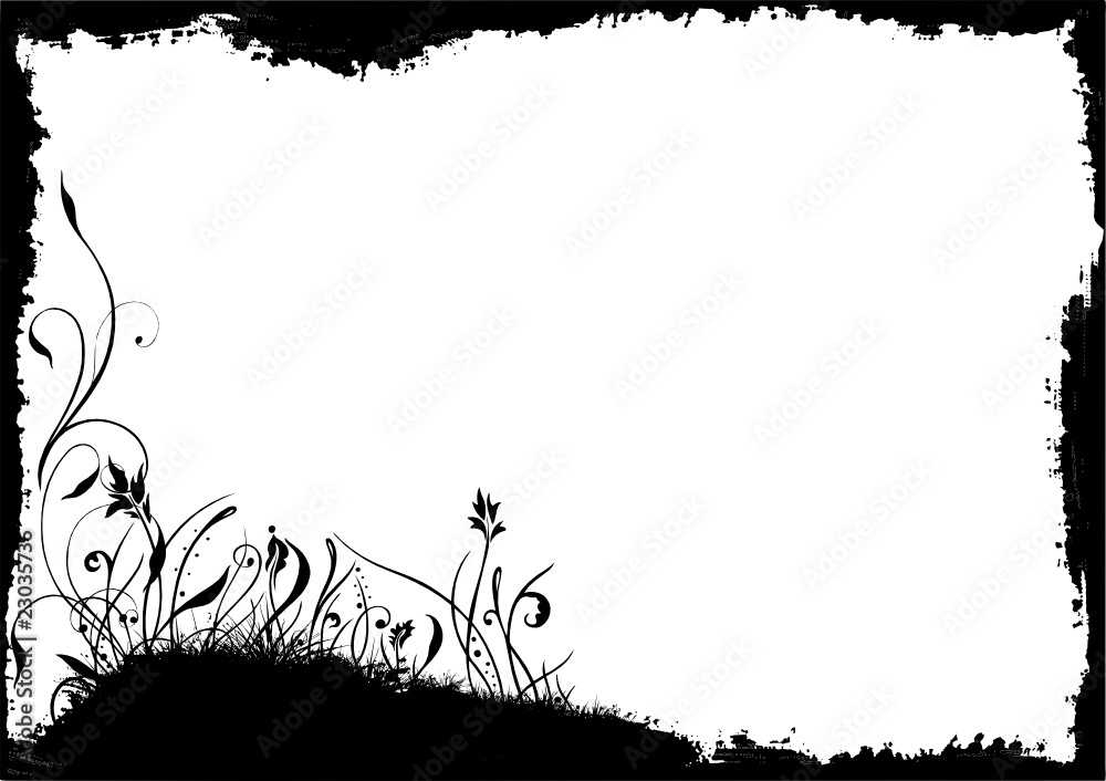 Grunge, Blumen, Blüten, Ranke, Gräser, floral, filigran