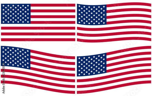 Set of American Flags