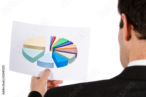 Cuadro en lienzo Homme d'affaires et prévisions