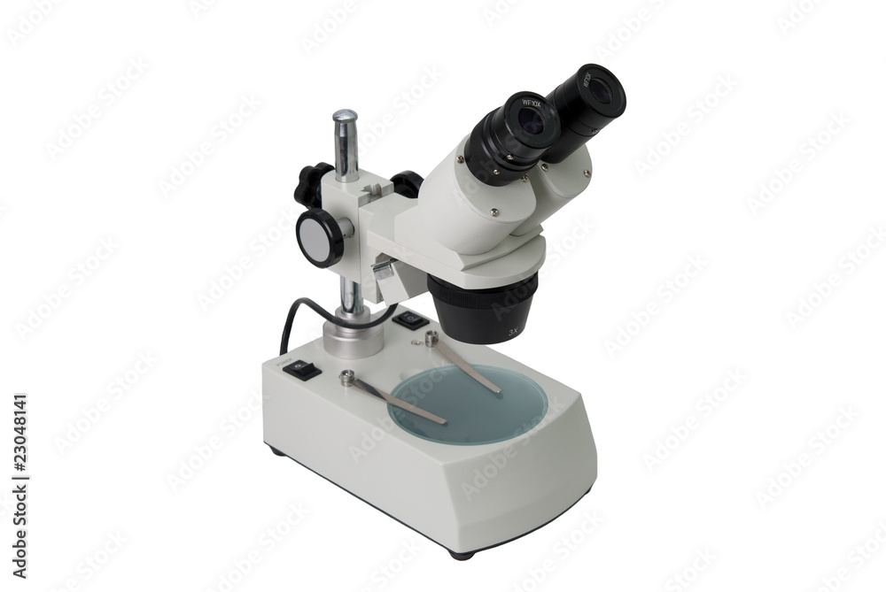 microscope on a white background microscope on a white background