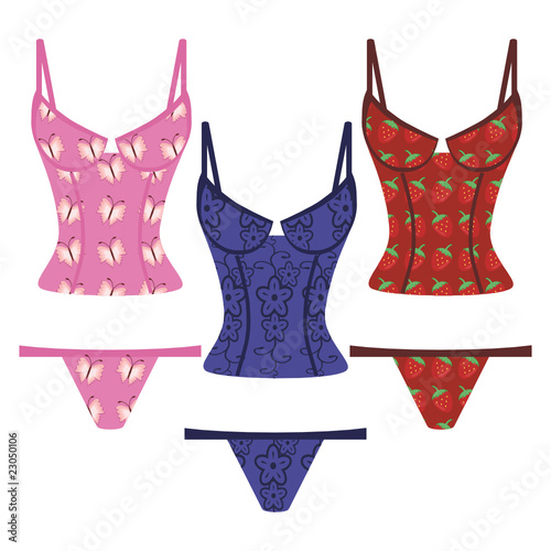 lingerie on white background