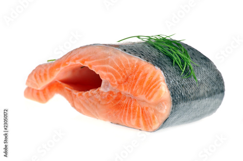 piece of  salmon with dill