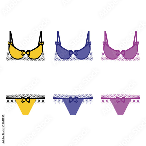 lingerie on white background