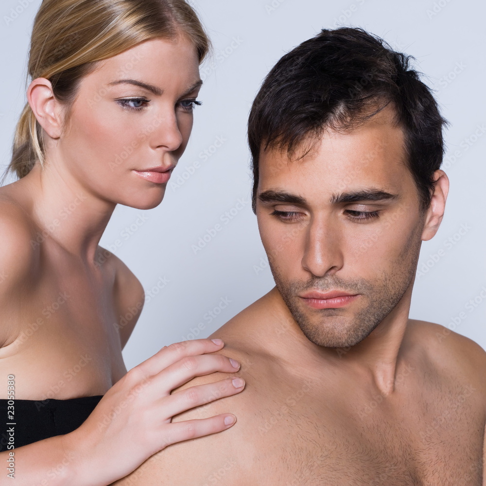 young couple portrait thinking