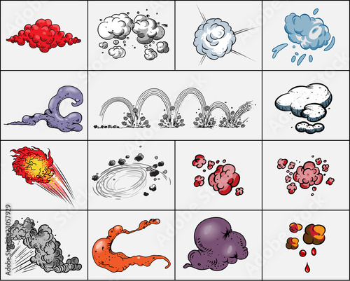 Comic book - clouds and flames