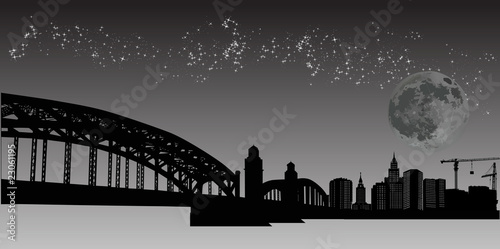 bridge in cuty at night illustration photo