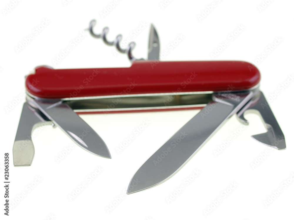 multi functional pocket knife isolated on white background multi functional pocket knife isolated on white background