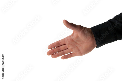 caucasion male hand making a handshake