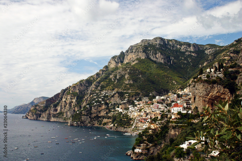 Amalfi coast with town Positano