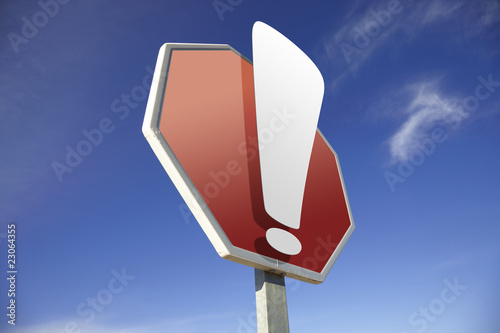 Exclamation road sign