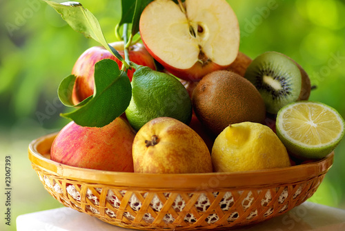 Basketful of various fruits