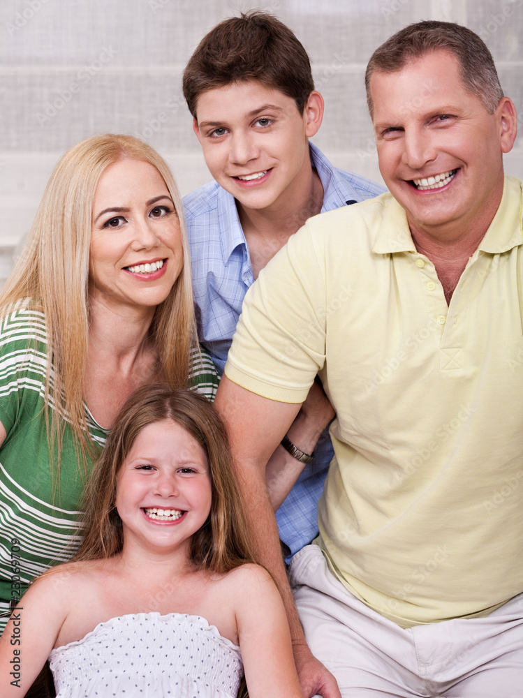 Portrait of happy family of four Portrait of happy family of four
