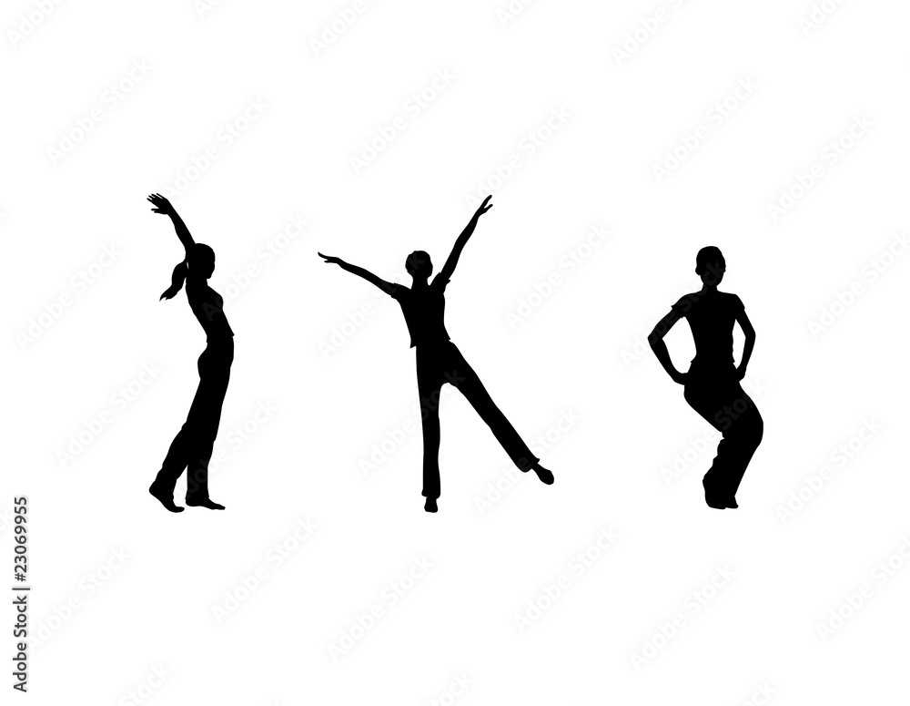 Fitness woman silhouettes