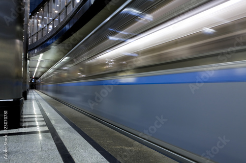 fast moving train by motion