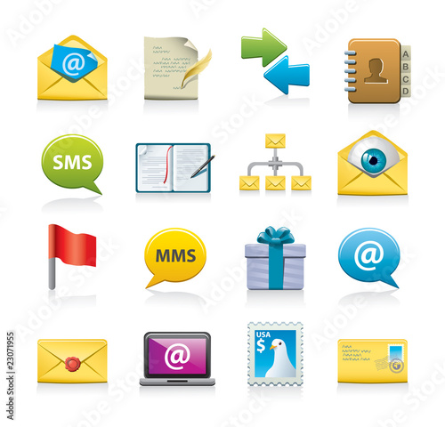 e-mail and message icons