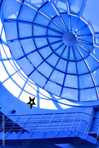 Blue glass ceiling