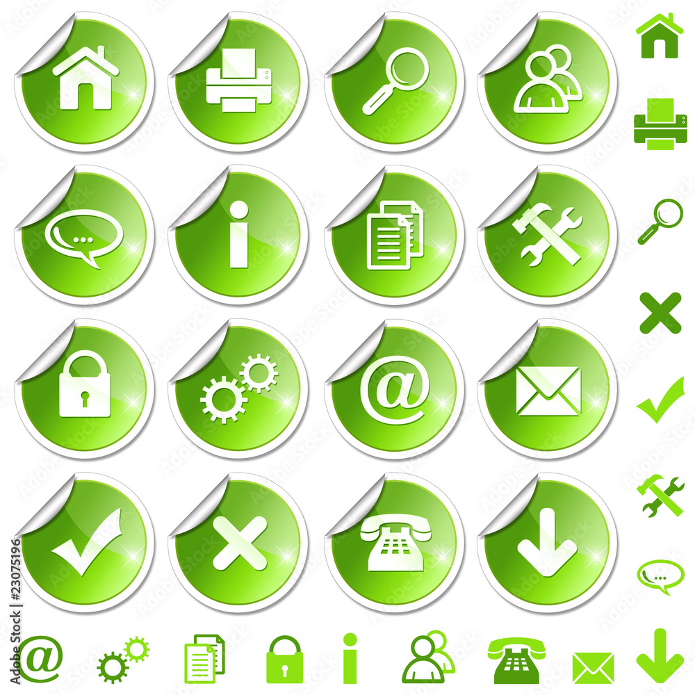 Internet and office glossy icons (set 1) Internet and office glossy icons (set 1)