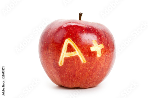 Plakat Red apple and A Plus sign
