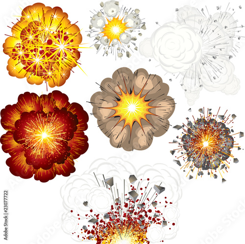Explosions -set of vector illustrations