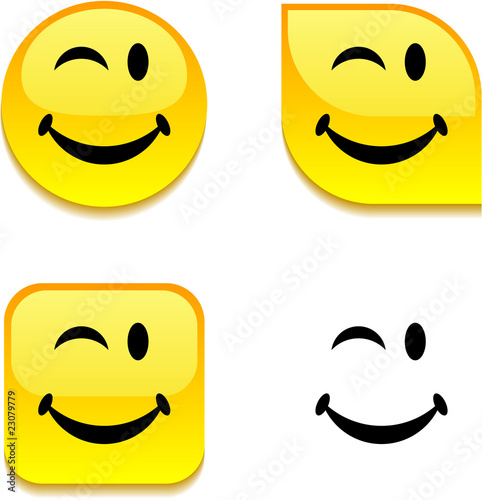 Smiley glossy button.