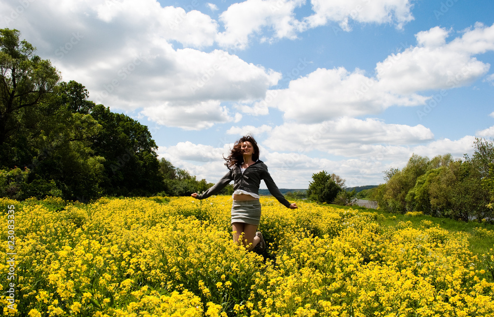 The girl in the field The girl in the field