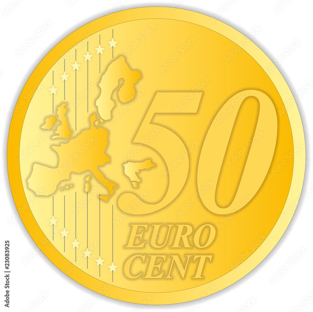 50 Cent Münze Stock Vector | Adobe Stock