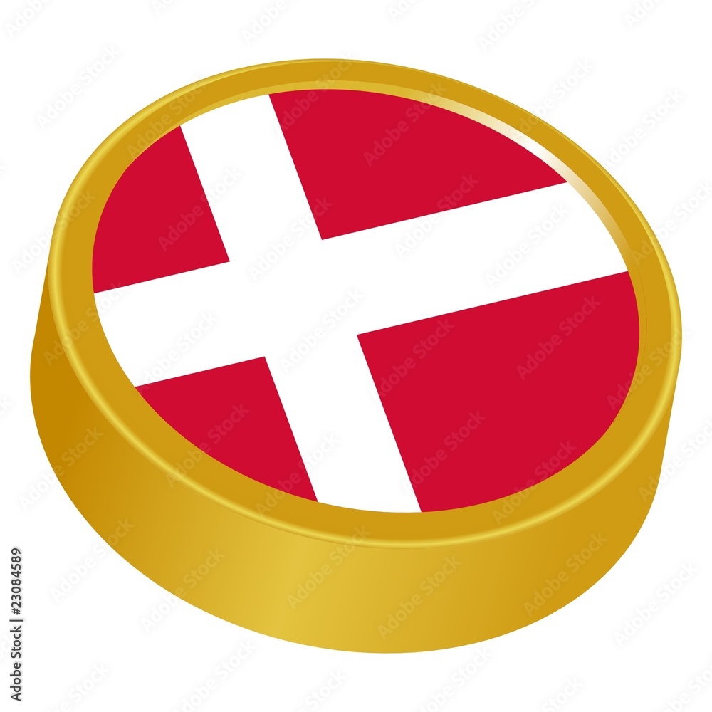 Obraz premium 3d button in colors of Denmark
